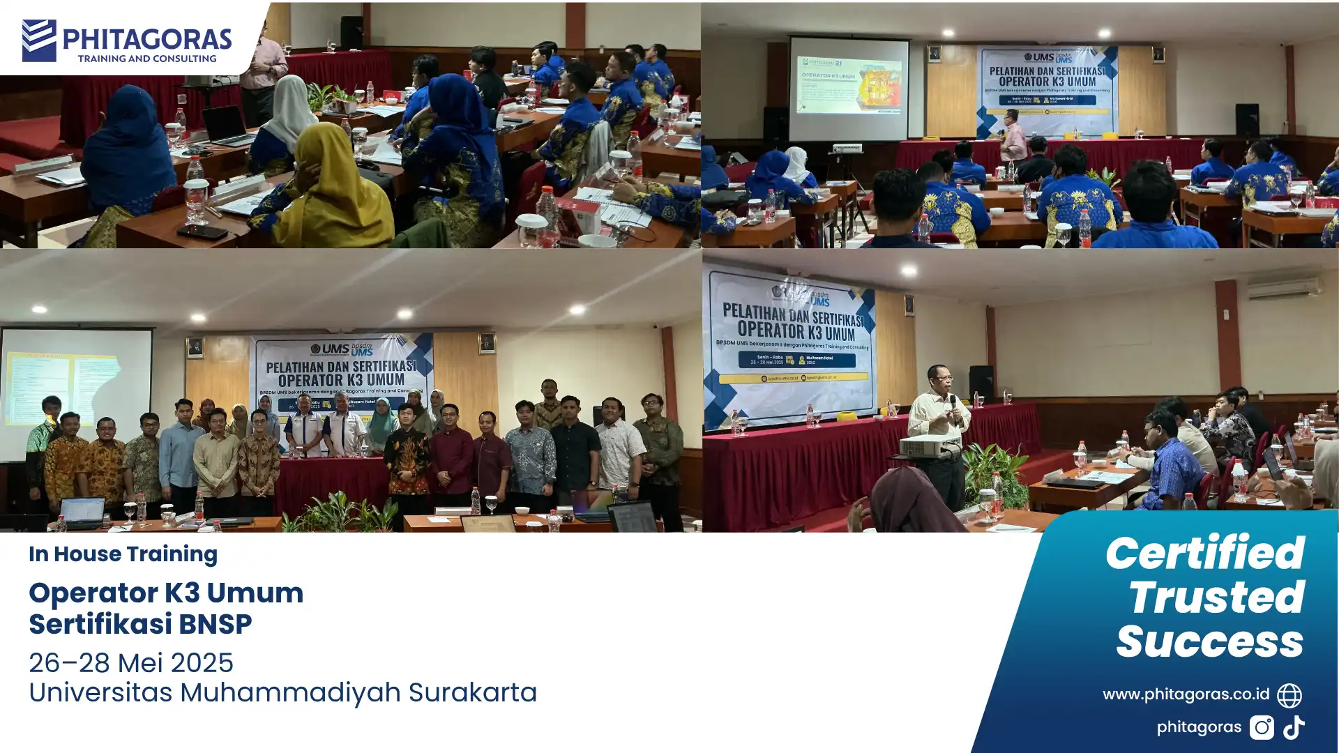Foto Kegiatan In House Training Operator K3 Umum Sertifikasi BNSP 26–28 Mei 2025 Universitas Muhammadiyah Surakarta