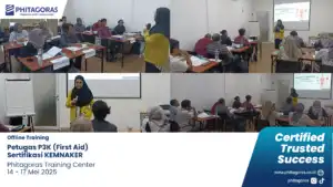 Foto Kegiatan Offline Training Petugas P3K (First Aid) Sertifikasi KEMNAKER - Phitagoras Training Center 14 - 17 Mei 2025