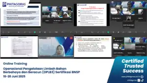 Dokumentasi Kegiatan Online Training Operasional Pengelolaan Limbah Bahan Berbahaya dan Beracun (OPLB3) Sertifikasi BNSP, (18-20 Juni 2025)