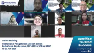 Foto Bersama Online Training Operasional Pengelolaan Limbah Bahan Berbahaya dan Beracun (OPLB3) Sertifikasi BNSP, (18-20 Juni 2025)