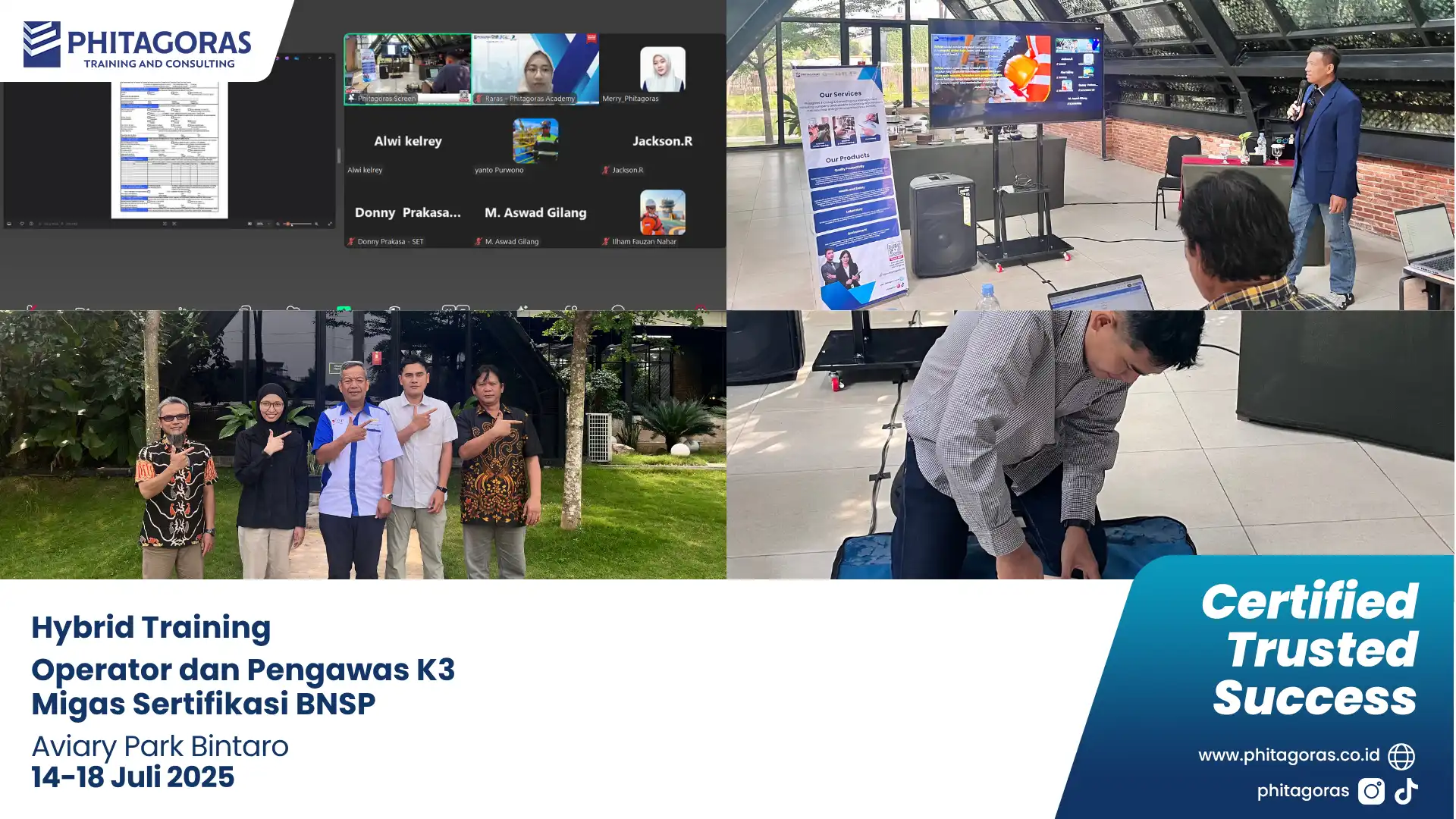 Dokumentasi Kegiatan Hybrid Training - Operator dan Pengawas K3 Migas Sertifikasi BNSP, Aviary Park Bintaro (14-18 Juli 2025)
