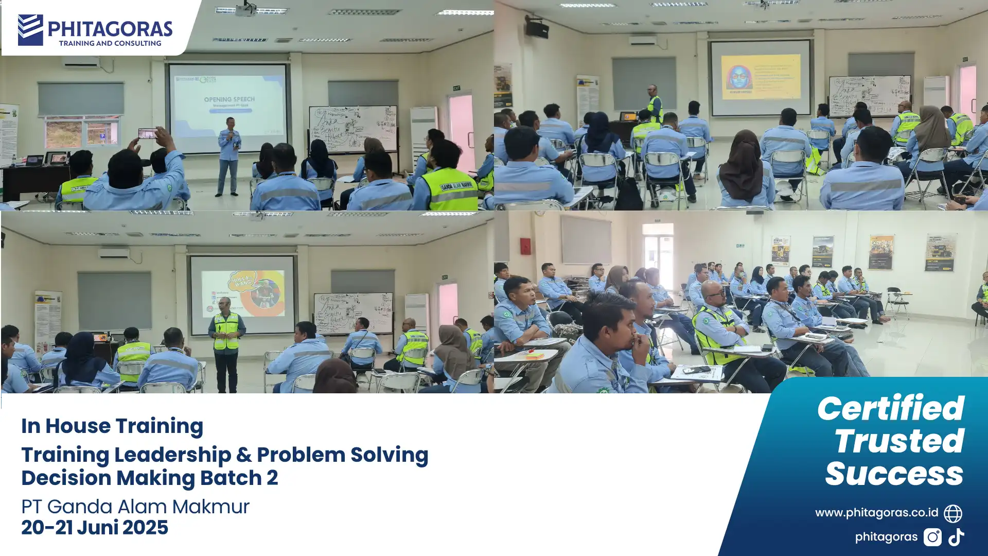 Dokumentasi Kegiatan In House Training Leadership & Problem Solving Decision Making Batch 2 PT Ganda Alam Makmur 20-21 Juni 2025