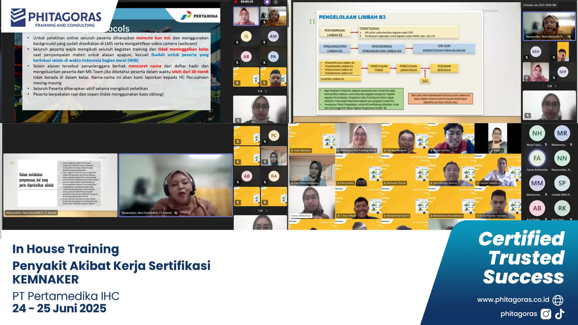 Dokumentasi Kegiatan In House Training Penyakit Akibat Kerja Sertifikasi KEMNAKER, PT Pertamedika IHC (24-25 Juni 2025)