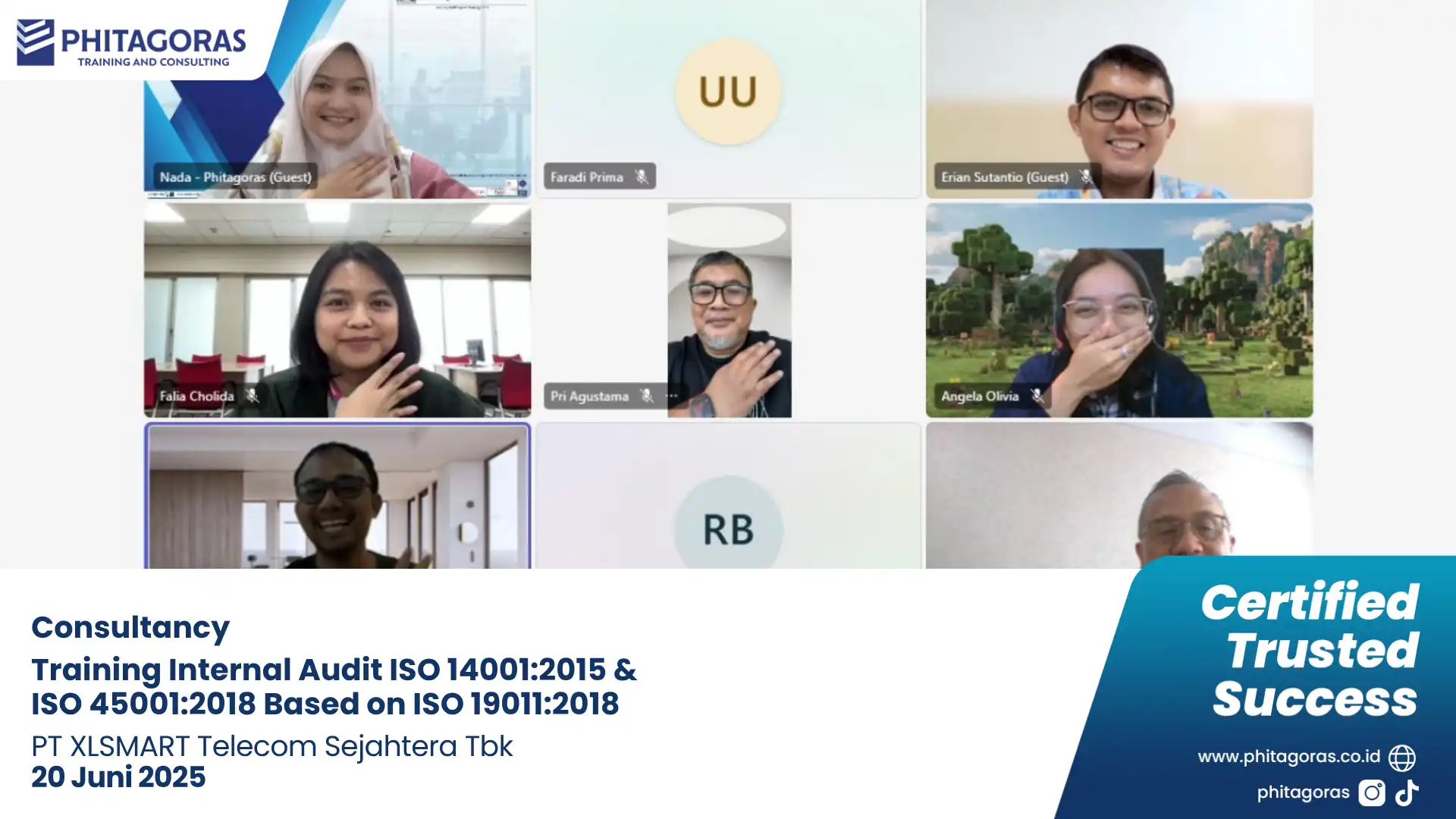 Foto Bersama Consultancy -Training Internal Audit ISO 140012015 & ISO 450012018 Based on ISO 190112018, PT XLSMART Telecom Sejahtera Tbk (20 Juni 2025)