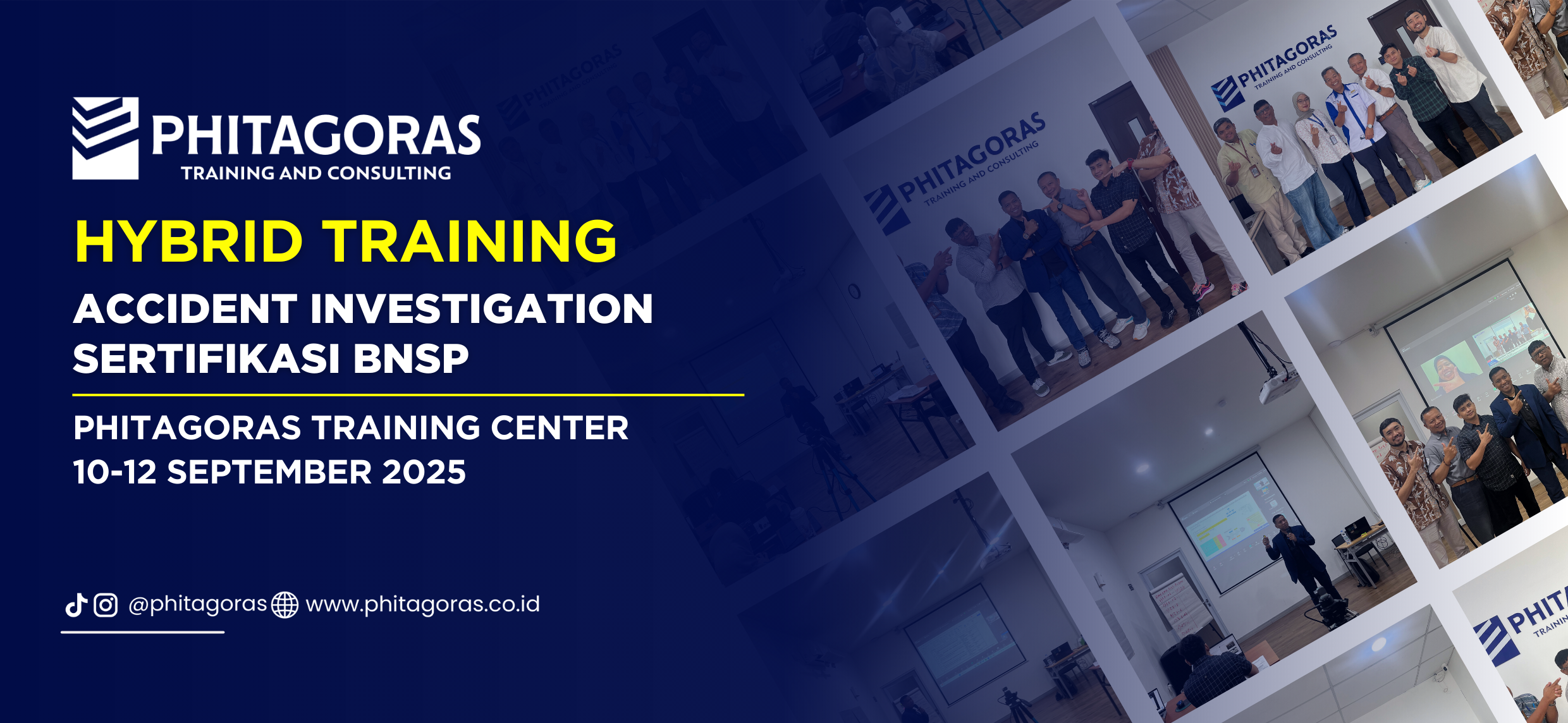 Cover Hybrid Training - Accident Investigation Sertifikasi BNSP, Phitagoras Training Center 10-12 September 2025
