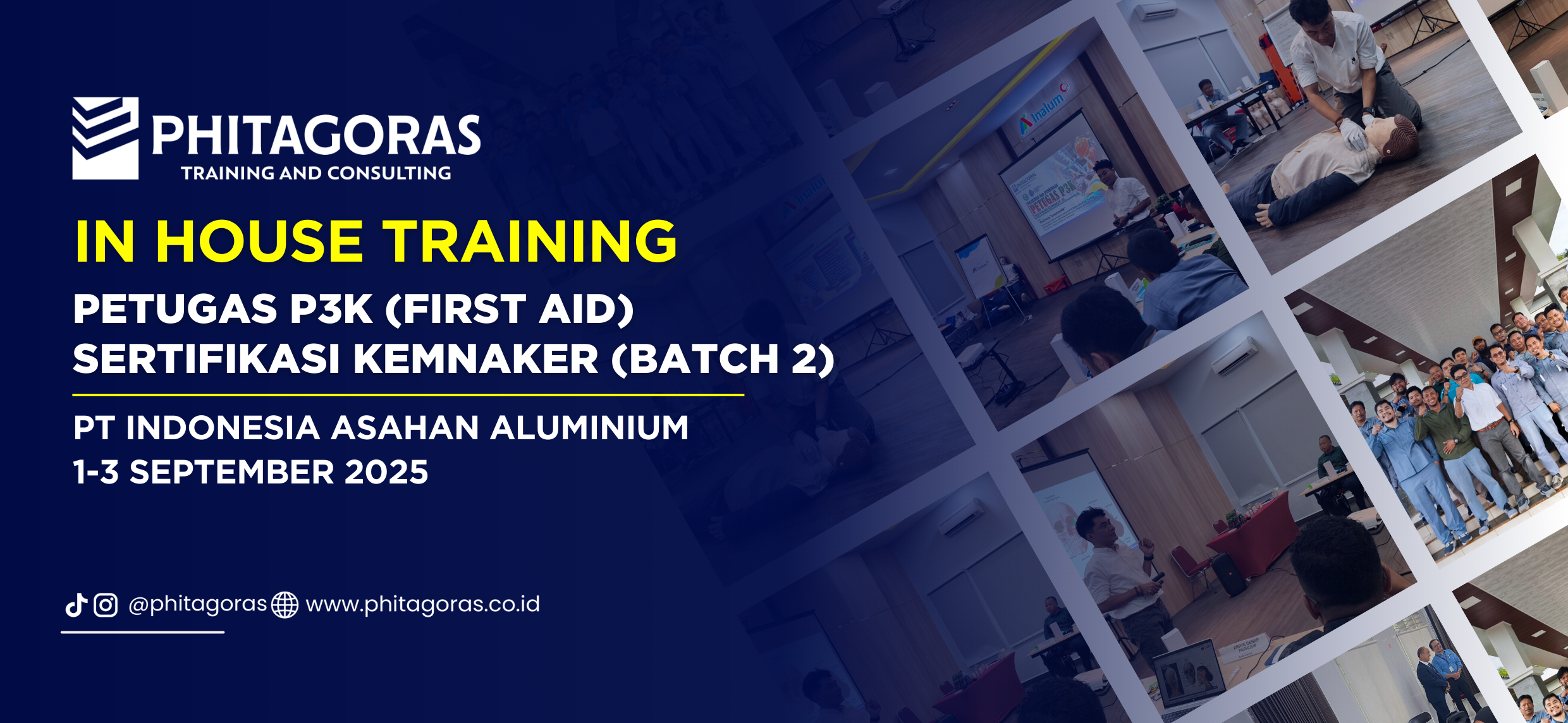 Cover In House Training Petugas P3K (First Aid) Sertifikasi KEMNAKER (Batch 2) - PT Indonesia Asahan Aluminium 1-3 September 2025