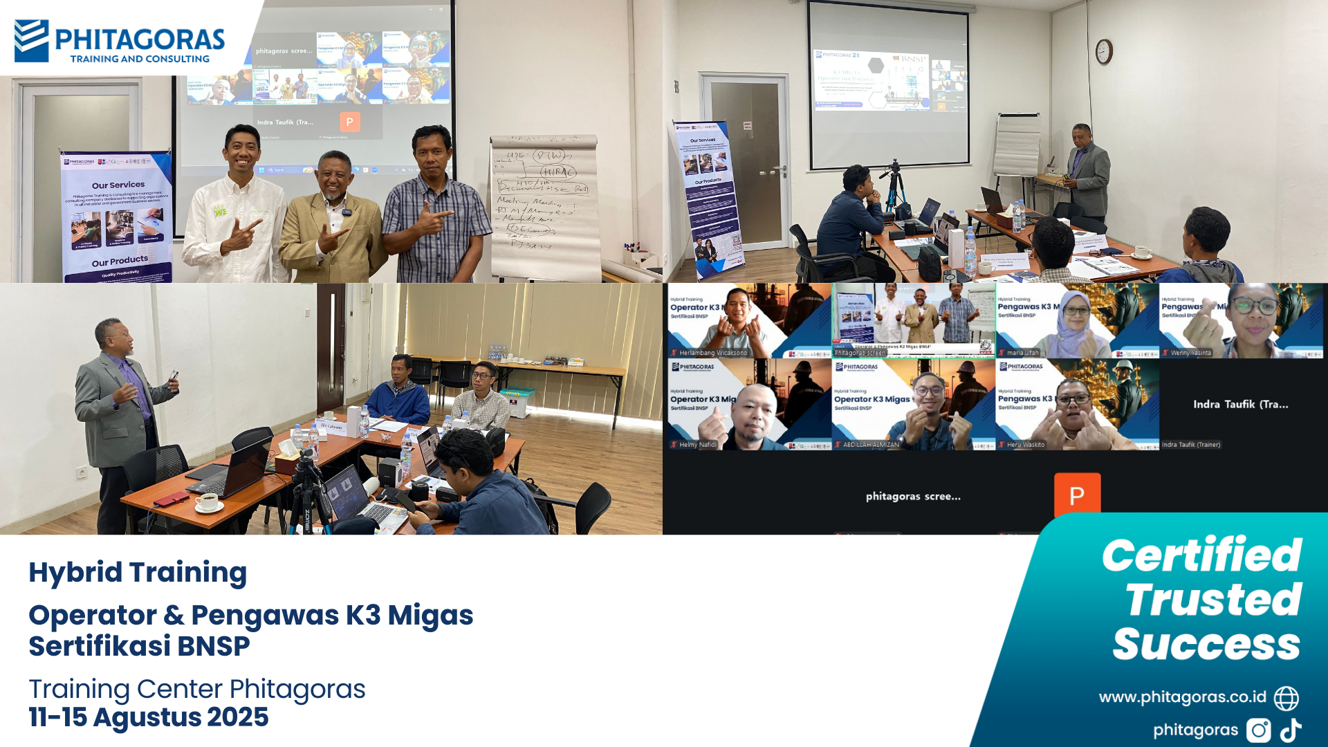 Dokumentasi Kegiatan Hybrid Training - Operator & Pengawas K3 Migas Sertifikasi BNSP, Training Center Phitagoras (11-15 Agustus 2025)