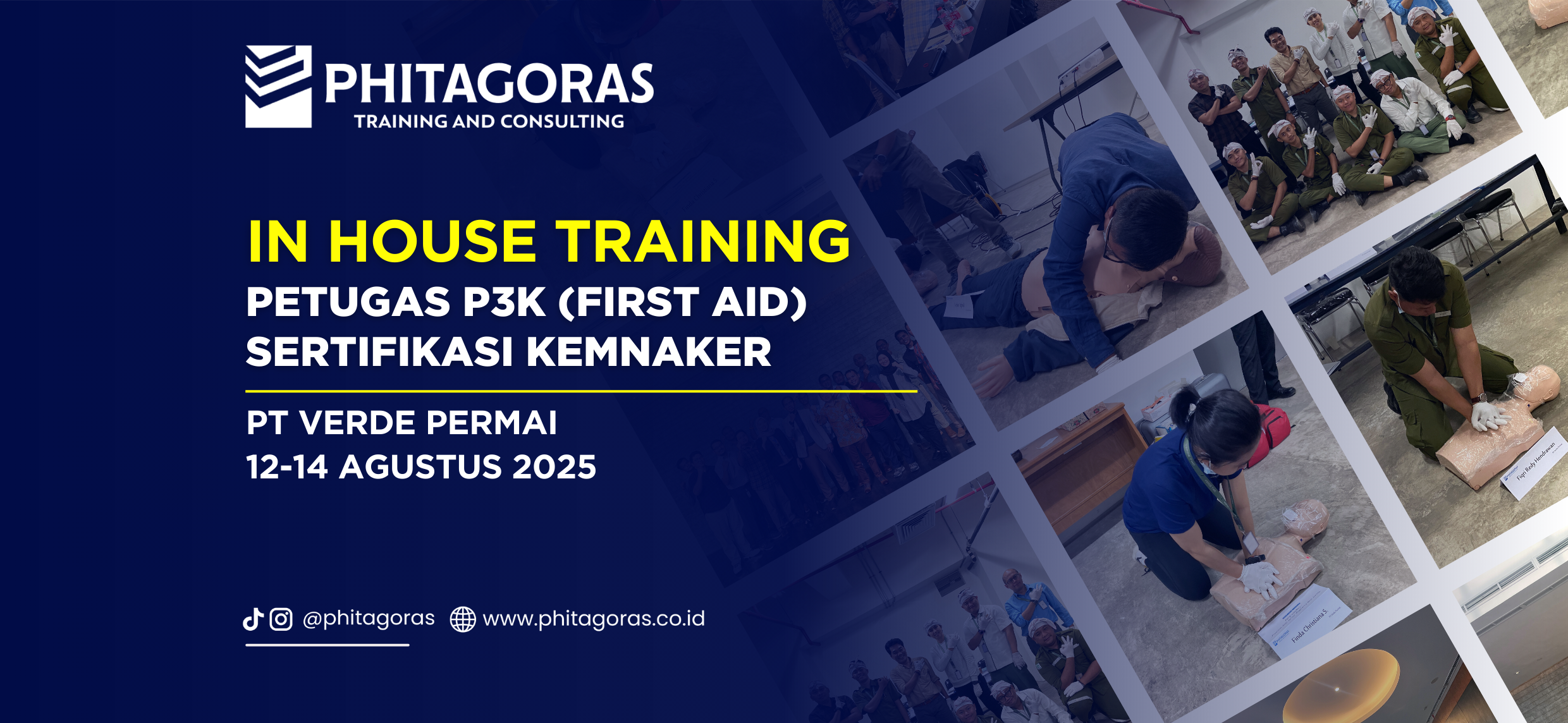 IHT - Petugas P3K (First Aid) Sertifikasi KEMNAKER, PT Verde Permai (12-14 Agustus 2025)