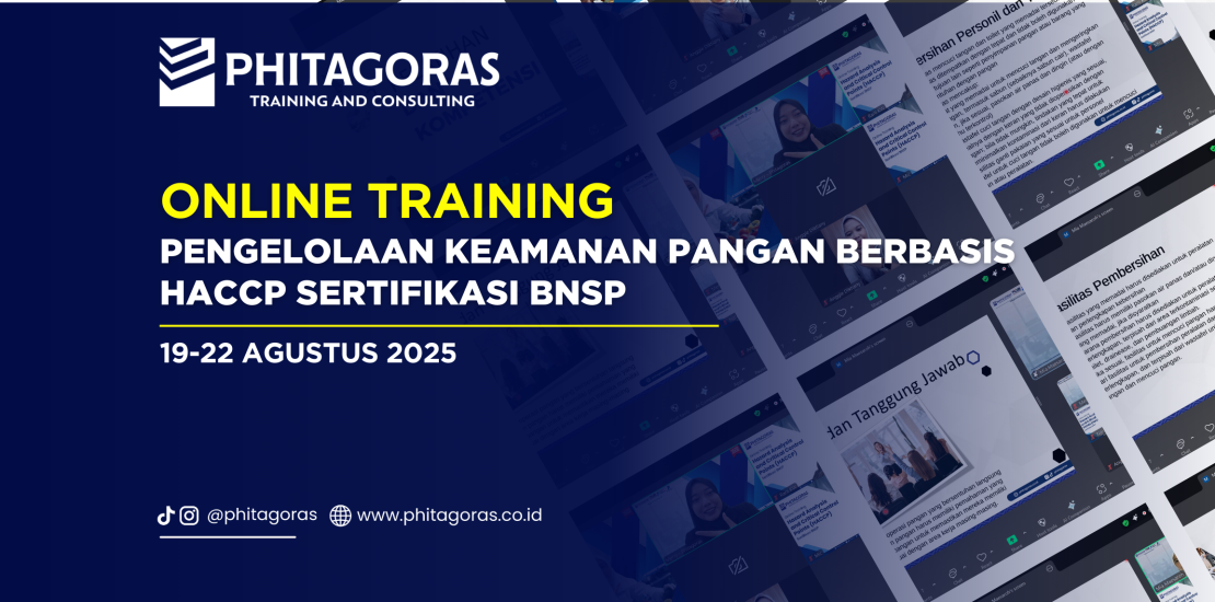 Online Training - Pengelolaan Keamanan Pangan Berbasis HACCP Sertifikasi BNSP (19-22 Agustus 2025)