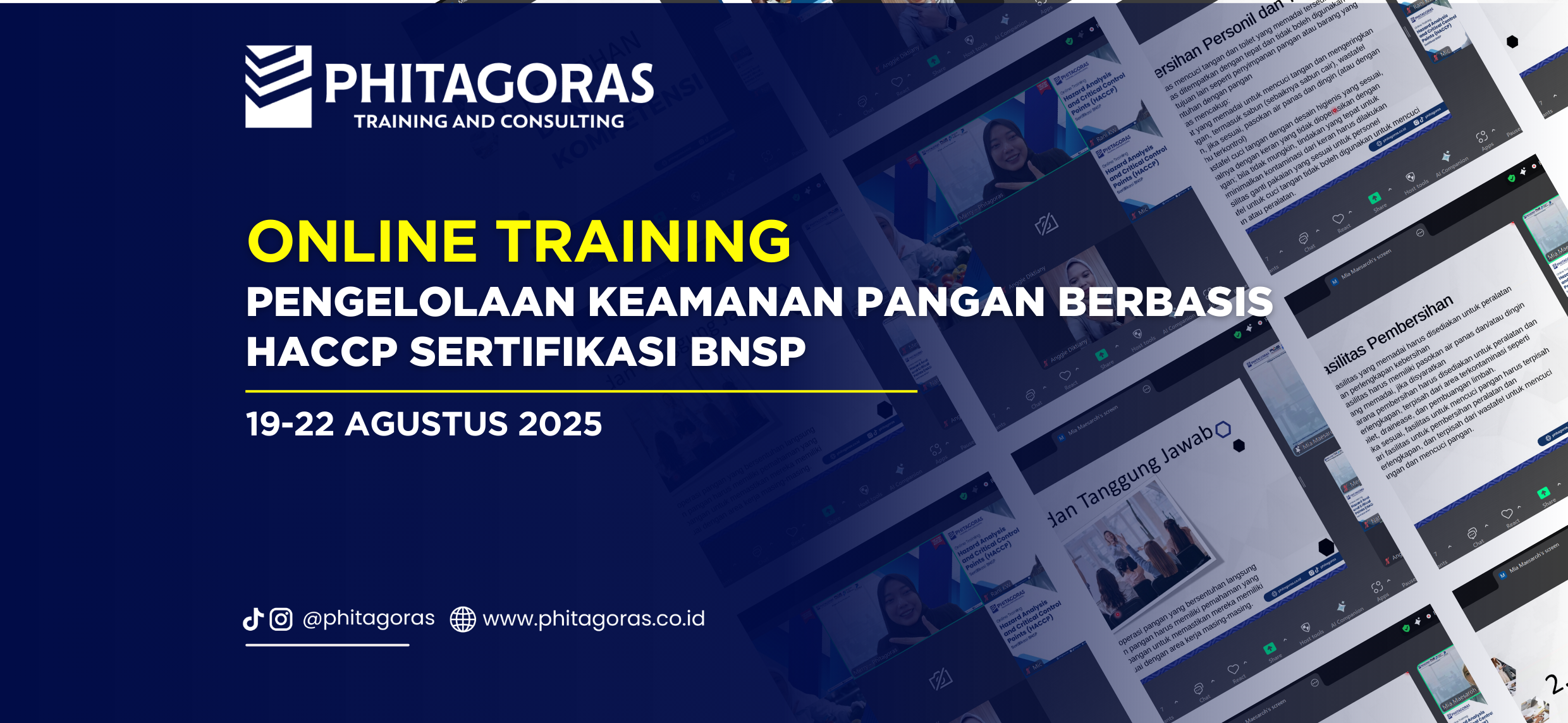 Online Training - Pengelolaan Keamanan Pangan Berbasis HACCP Sertifikasi BNSP (19-22 Agustus 2025)