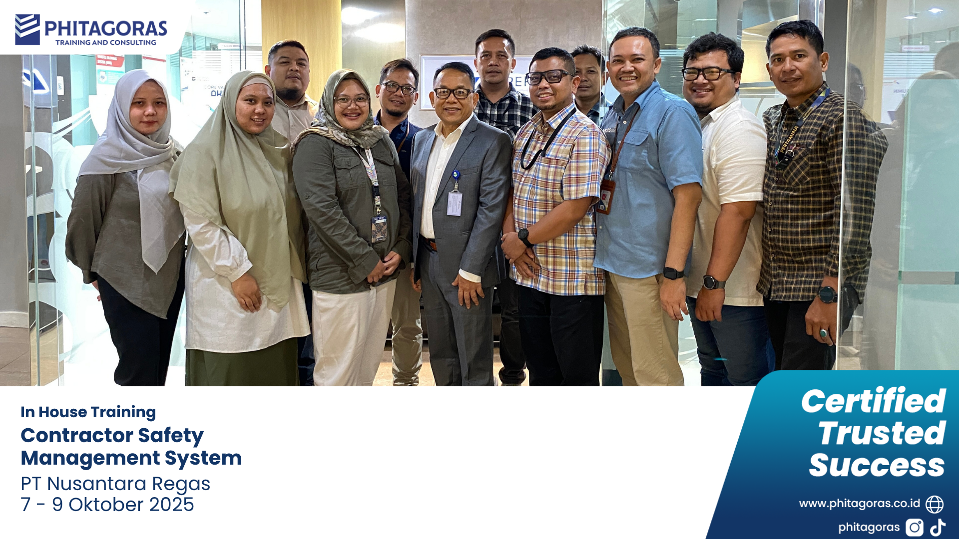 Foto Bersama In House Training Contractor Safety Management System (CSMS) PT Nusantara Regas 7 - 9 Oktober 2025
