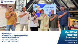 Foto Bersama Offline Training Ahli Muda K3 Lingkungan Kerja Sertifikasi Kemnaker 13 - 21 Oktober 2025 di Aviary Park Indonesia