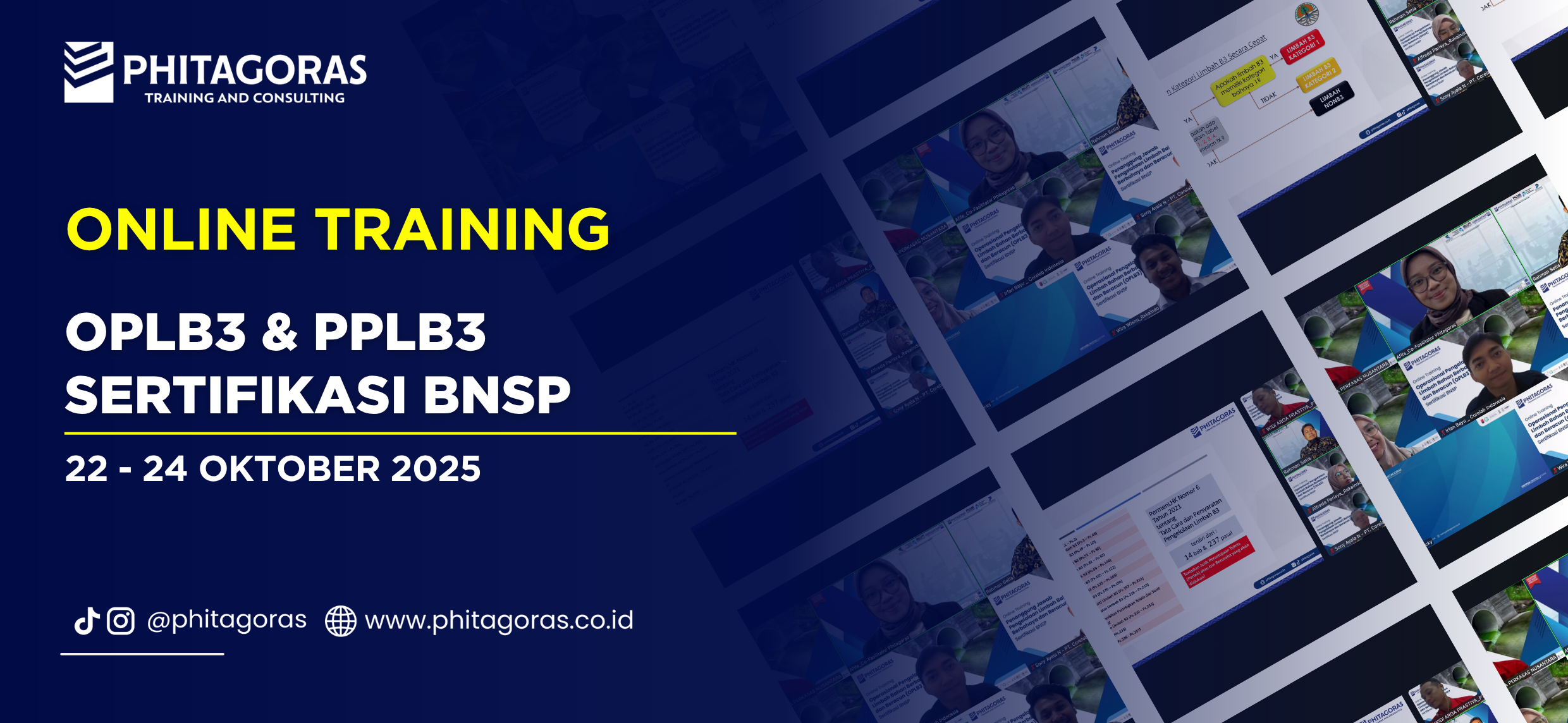 Online Training Operasional Penanggung Jawab Pengelolaan Limbah B3 (OPLB3) & Penanggung Jawab Pengelolaan Limbah B3 (PPLB3) Sertifikasi BNSP 22 - 24 Oktober 2025