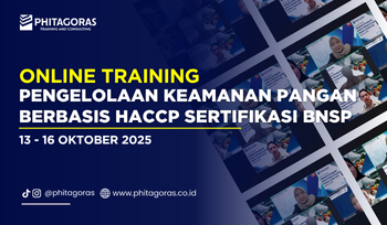 thumbnail Online Training Pengelolaan Keamanan Pangan Berbasis HACCP Sertifikasi BNSP - 13 - 16 Oktober 2025