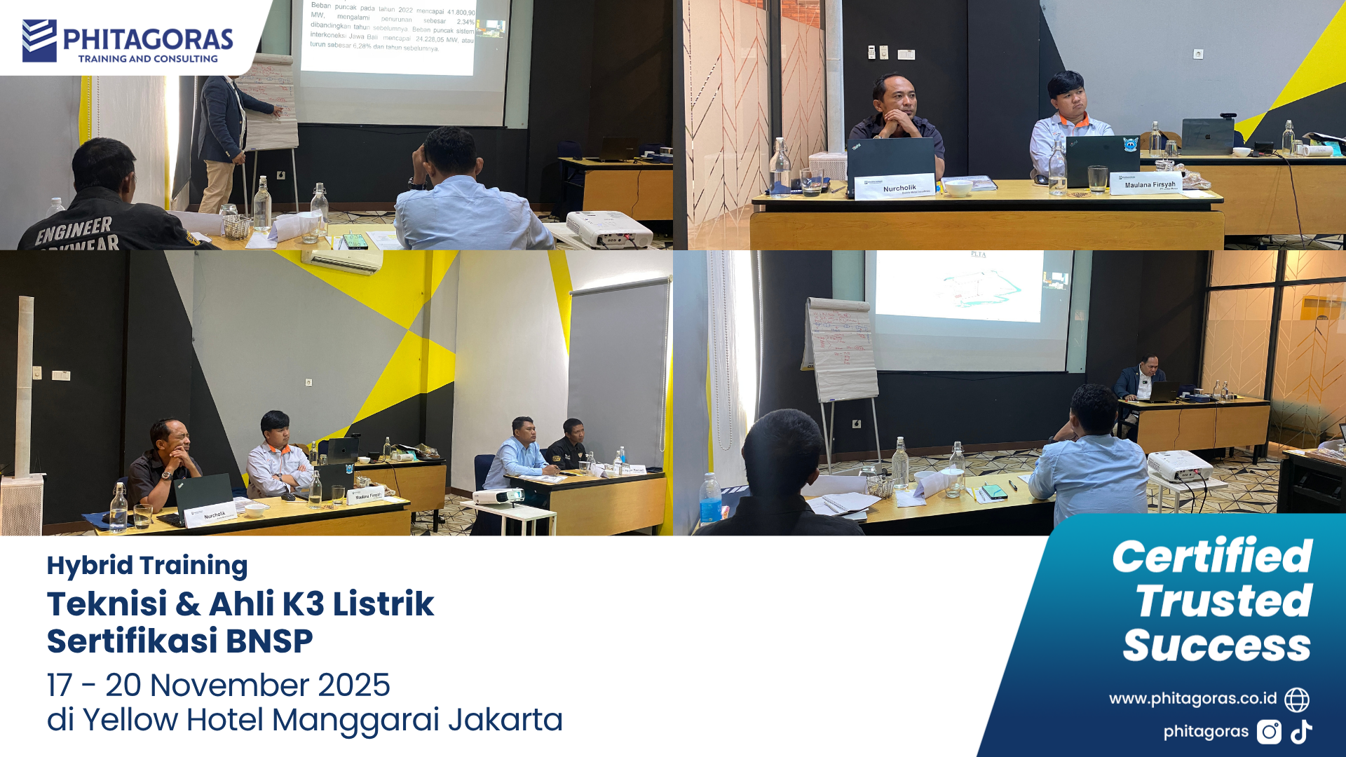 Foto Kegiatan Hybrid Training Teknisi & Ahli K3 Listrik Sertifikasi BNSP 17 - 20 November 2025 di Yellow Hotel Manggarai Jakarta