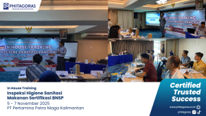 Foto Kegiatan In House Training Inspeksi Higiene Sanitasi Makanan Sertifikasi BNSP - PT Pertamina Patra Niaga Kalimantan 5 - 7 November 2025
