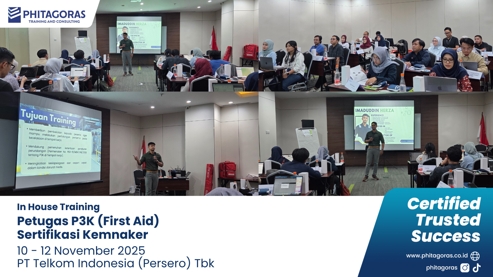 Foto Kegiatan In House Training Petugas P3K (First Aid) Sertifikasi Kemnaker - PT Telkom Indonesia (Persero) Tbk 10 - 12 November 2025