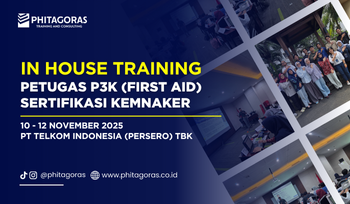 thumbnail In House Training Petugas P3K (First Aid) Sertifikasi Kemnaker - PT Telkom Indonesia (Persero) Tbk 10 - 12 November 2025