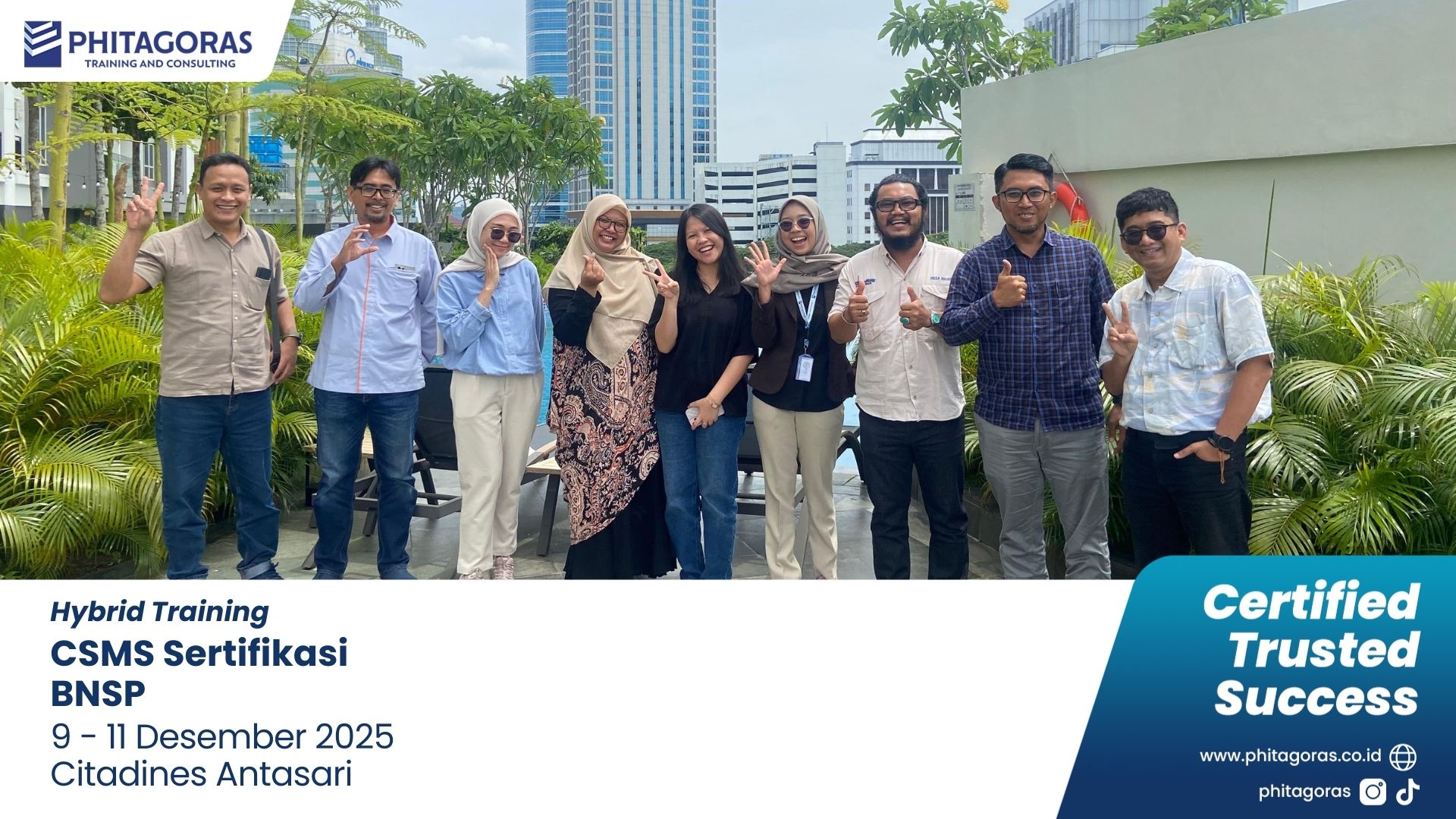 Foto Bersama Hybrid Training CSMS Sertifikasi BNSP 9 - 11 Desember 2025