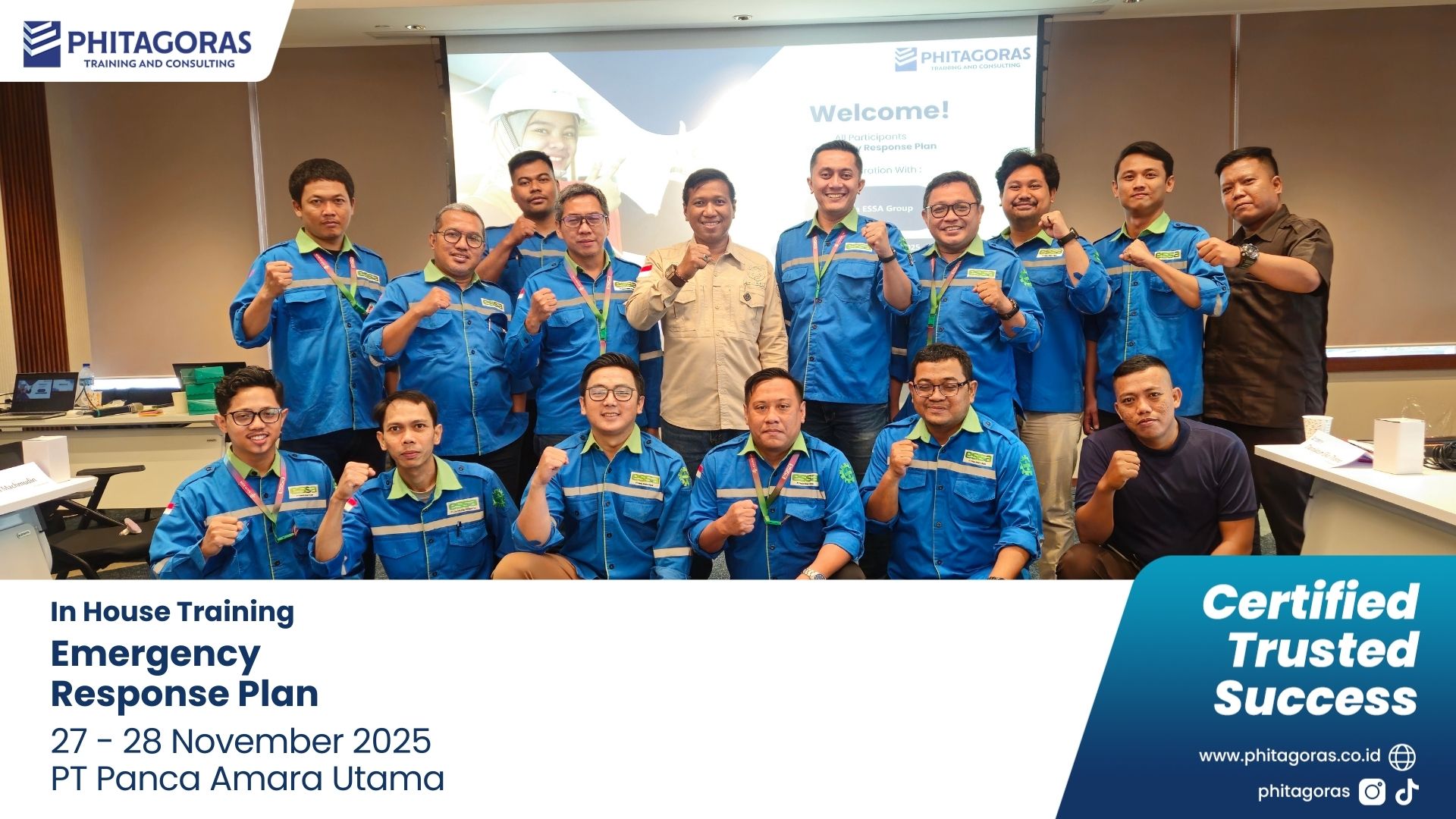 Foto Bersama In House Training Emergency Response Plan PT Panca Amara Utama 27 - 28 November 2025