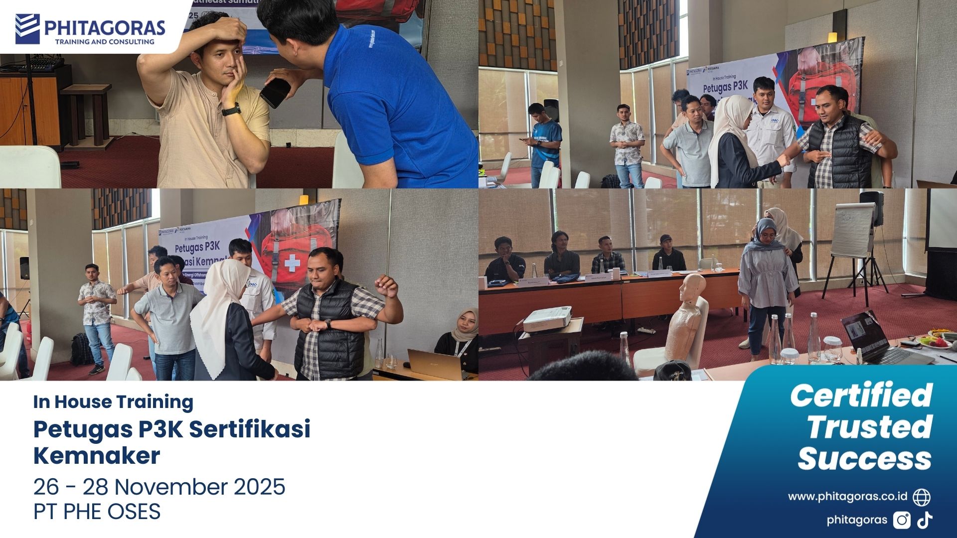 Foto Kegiatan In House Training Petugas P3K Sertifikasi Kemnaker - PT PHE OSES 26 - 28 November 2025