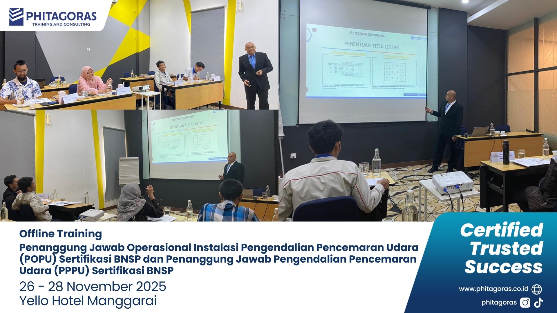 Foto Kegiatan Offline Training Penanggung Jawab Operasional Instalasi Pengendalian Pencemaran Udara (POPU) Sertifikasi BNSP dan Penanggung Jawab Pengendalian Pencemaran Udara (PPPU) Sertifikasi BN
