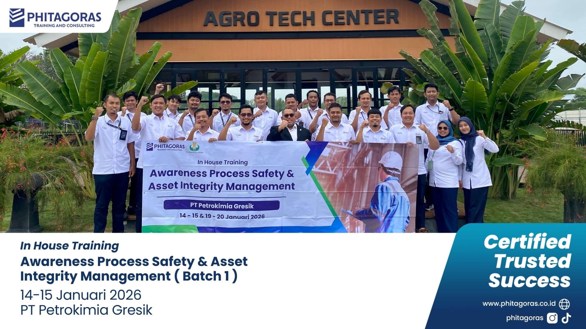 Foto Bersama In House Training Awareness Process Safety & Asset Integrity Management - PT Petrokimia Gresik ( Batch 1 ) 14 - 15 Januari 2026