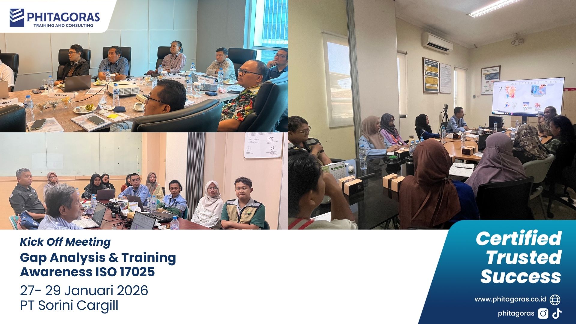 Foto Kegiatan Kick Off Meeting Gap Analysis & Training Awareness ISO 17025 - PT Sorini Cargill 27- 29 Januari 2026