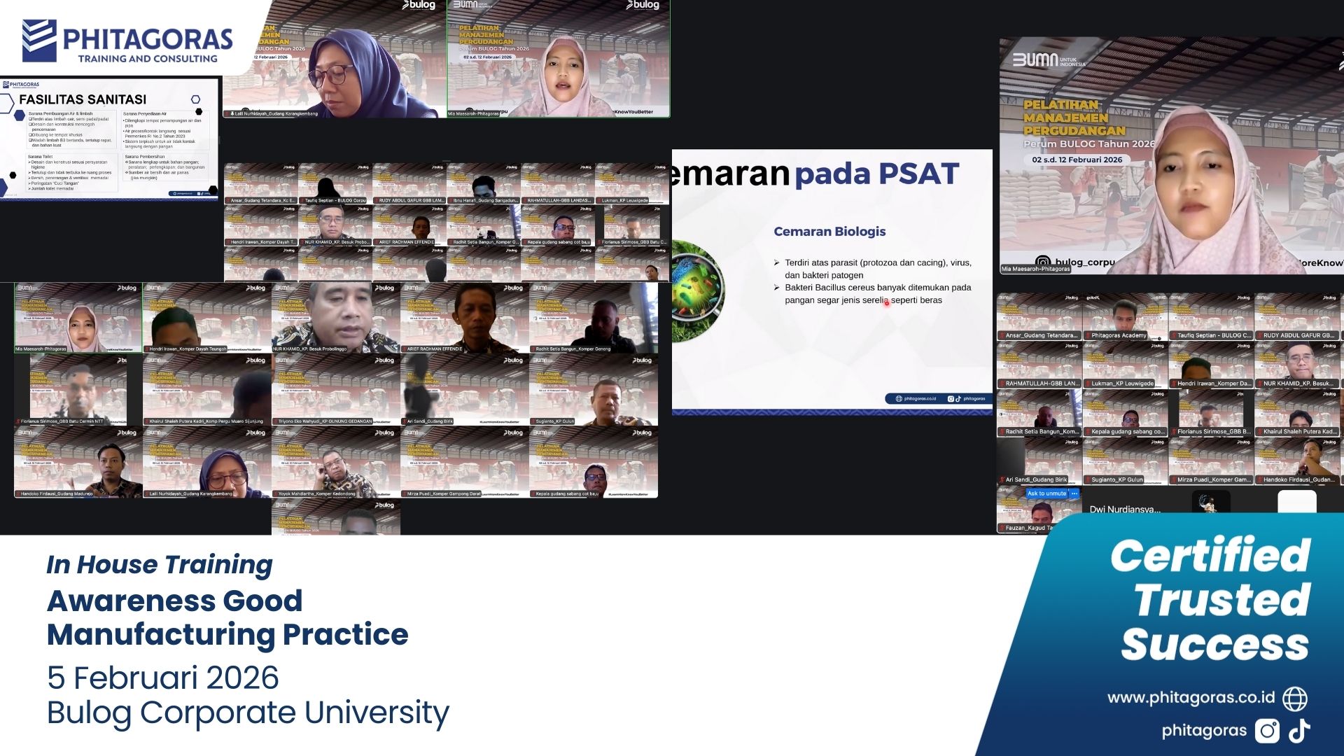 Foto Kegiatan In House Training Awareness Good Manufacturing Practice - Bulog Corporate University 5 Februari 2026