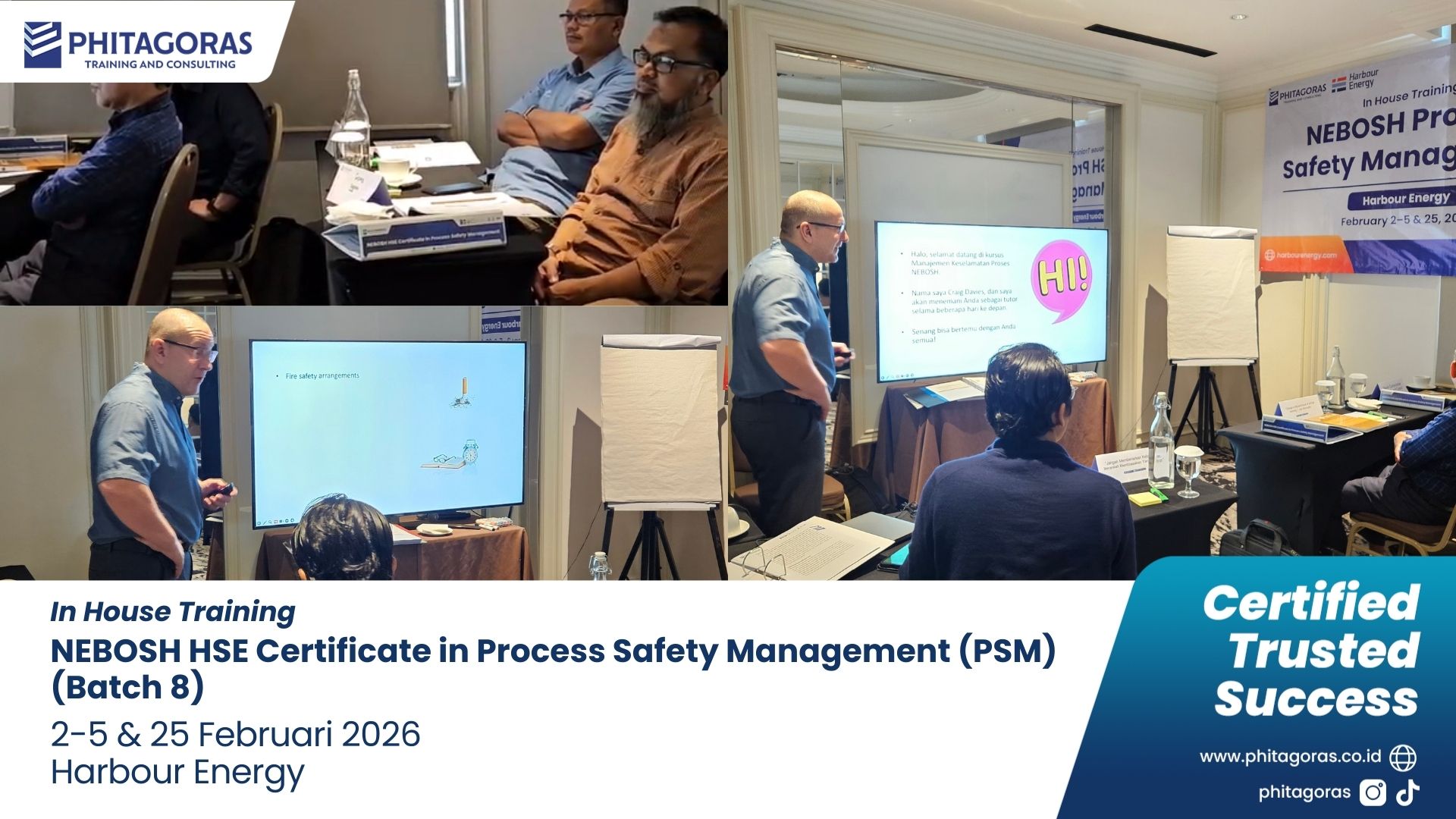 Foto Kegiatan In House Training NEBOSH HSE Certificate in Process Safety Management (PSM) - Harbour Energy 2 - 5 & 25 Februari 2026 (Batch 8) di Four Points Hotel