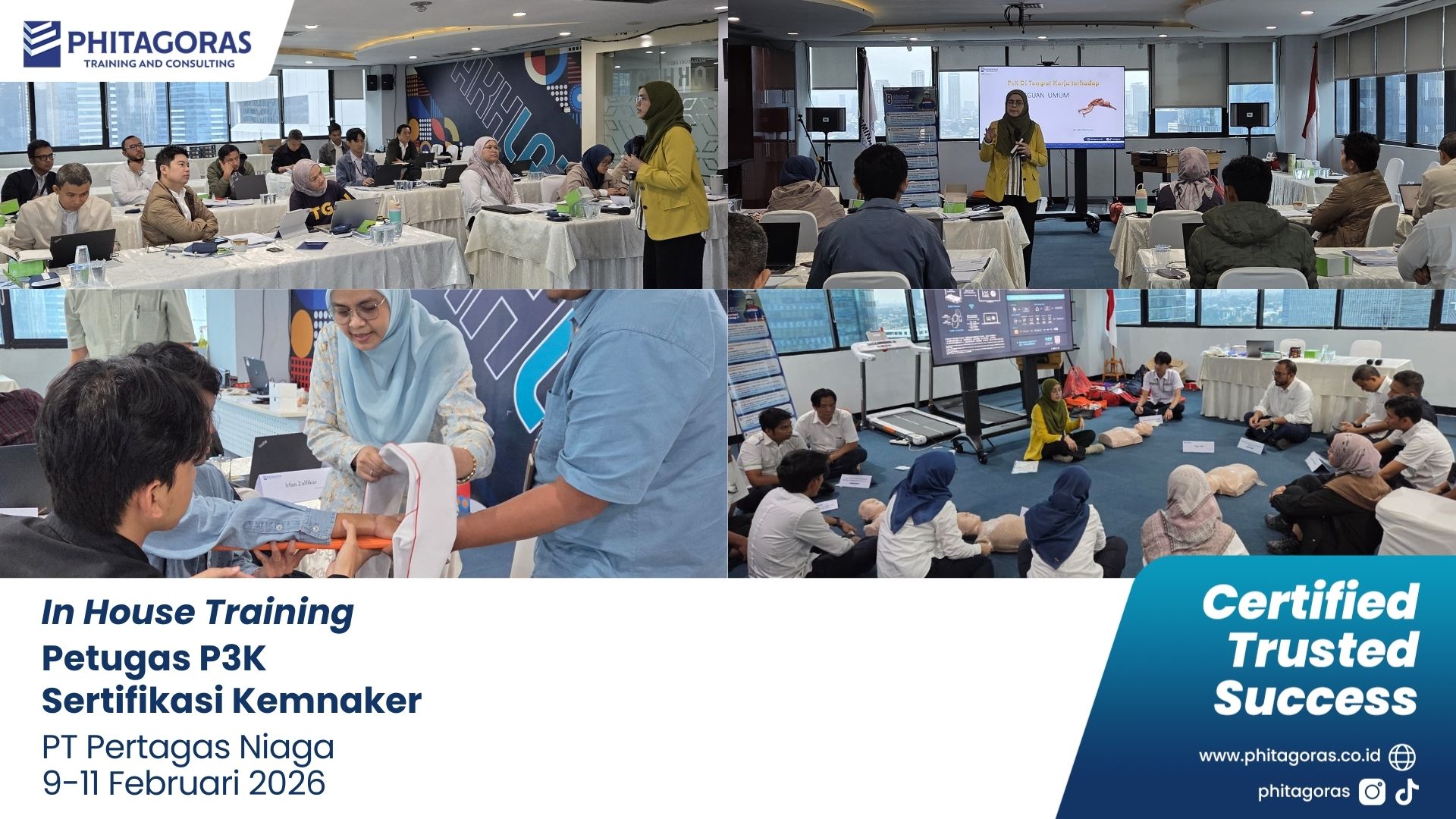 Foto Kegiatan In House Training Petugas P3K Sertifikasi Kemnaker - PT Pertagas Niaga 9-11 Februari 2026