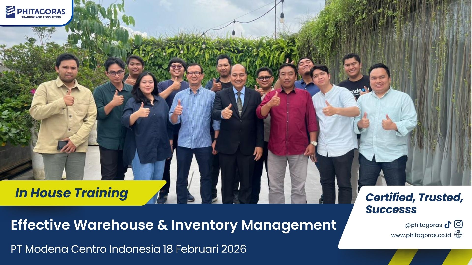 Foto Bersama In House Training Effective Warehouse & Inventory Management - PT Modena Centro Indonesia 18 Februari 2026