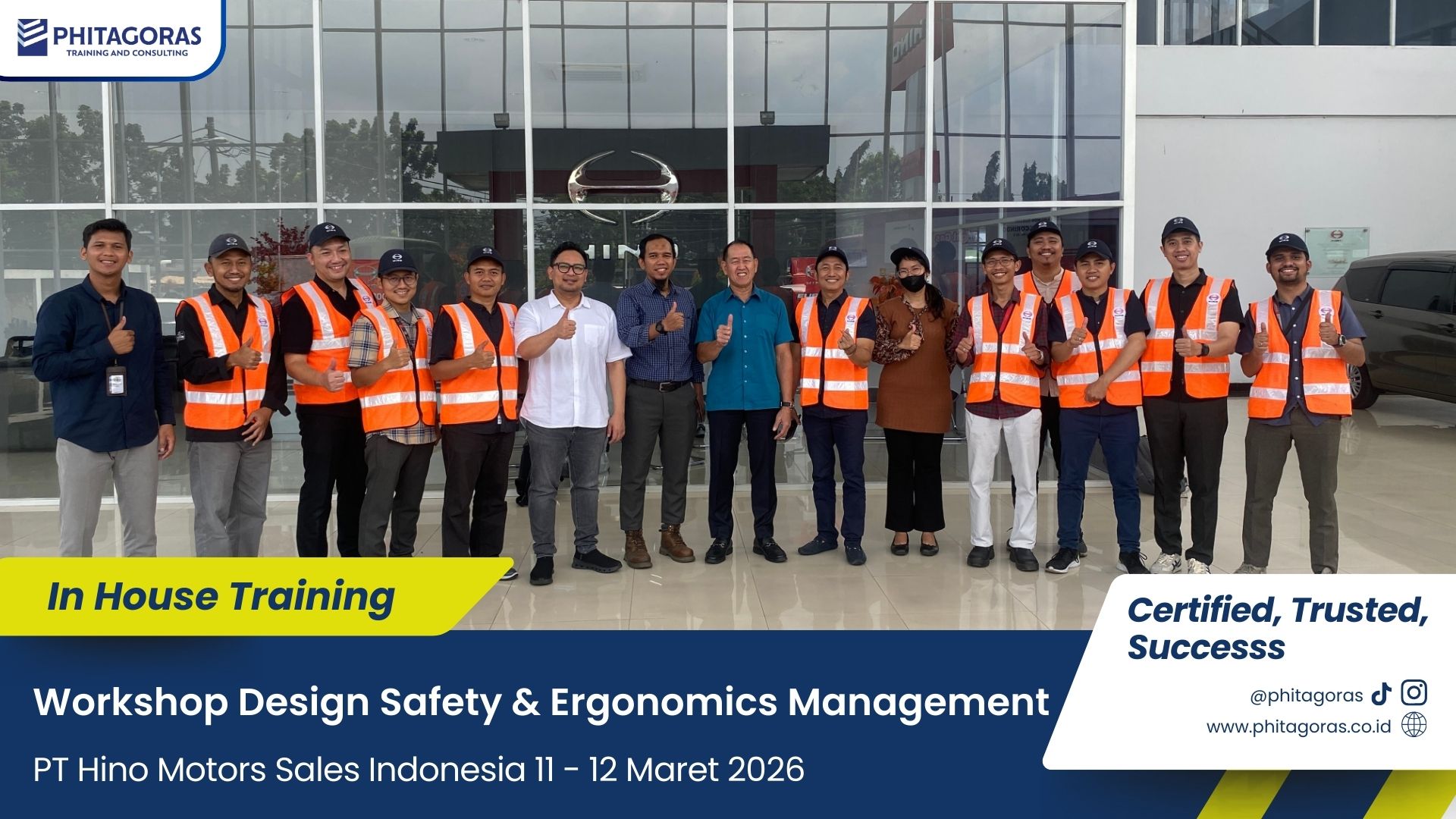 Foto Bersama In House Training Workshop Design Safety & Ergonomics Management - PT Hino Motors Sales Indonesia 11 - 12 Maret 2026