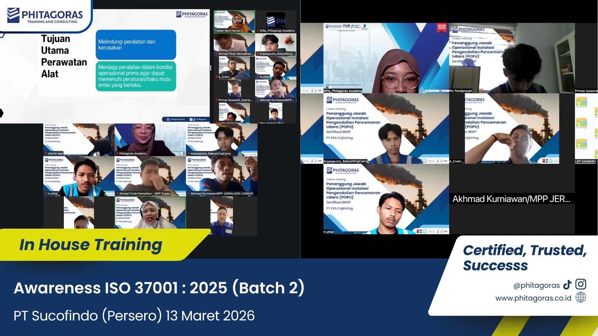 Foto Kegiatan In House Training Awareness ISO 37001 2025 - PT Sucofindo (Persero) 13 Maret 2026 (Batch 2)