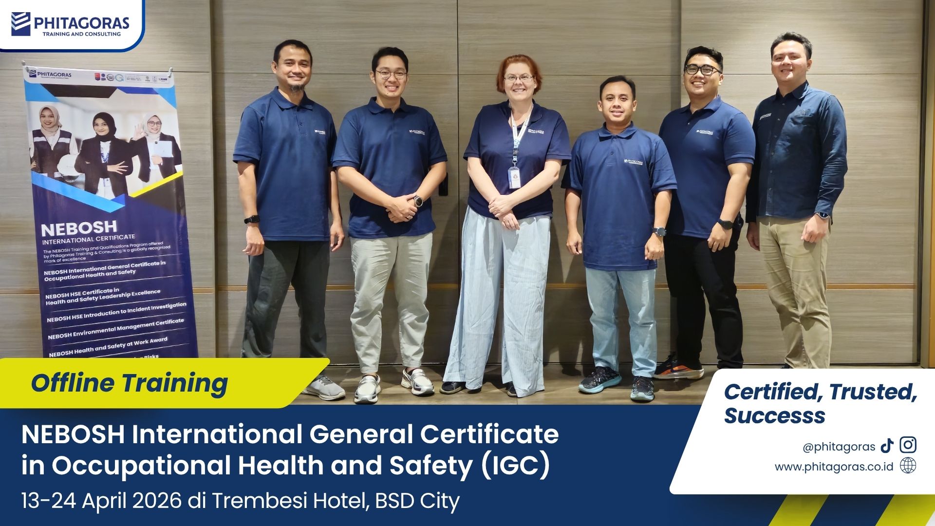 Foto Bersama Offline Training NEBOSH International General Certificate in Occupational Health and Safety (IGC) 13-24 April 2026 di Trembesi Hotel, BSD City