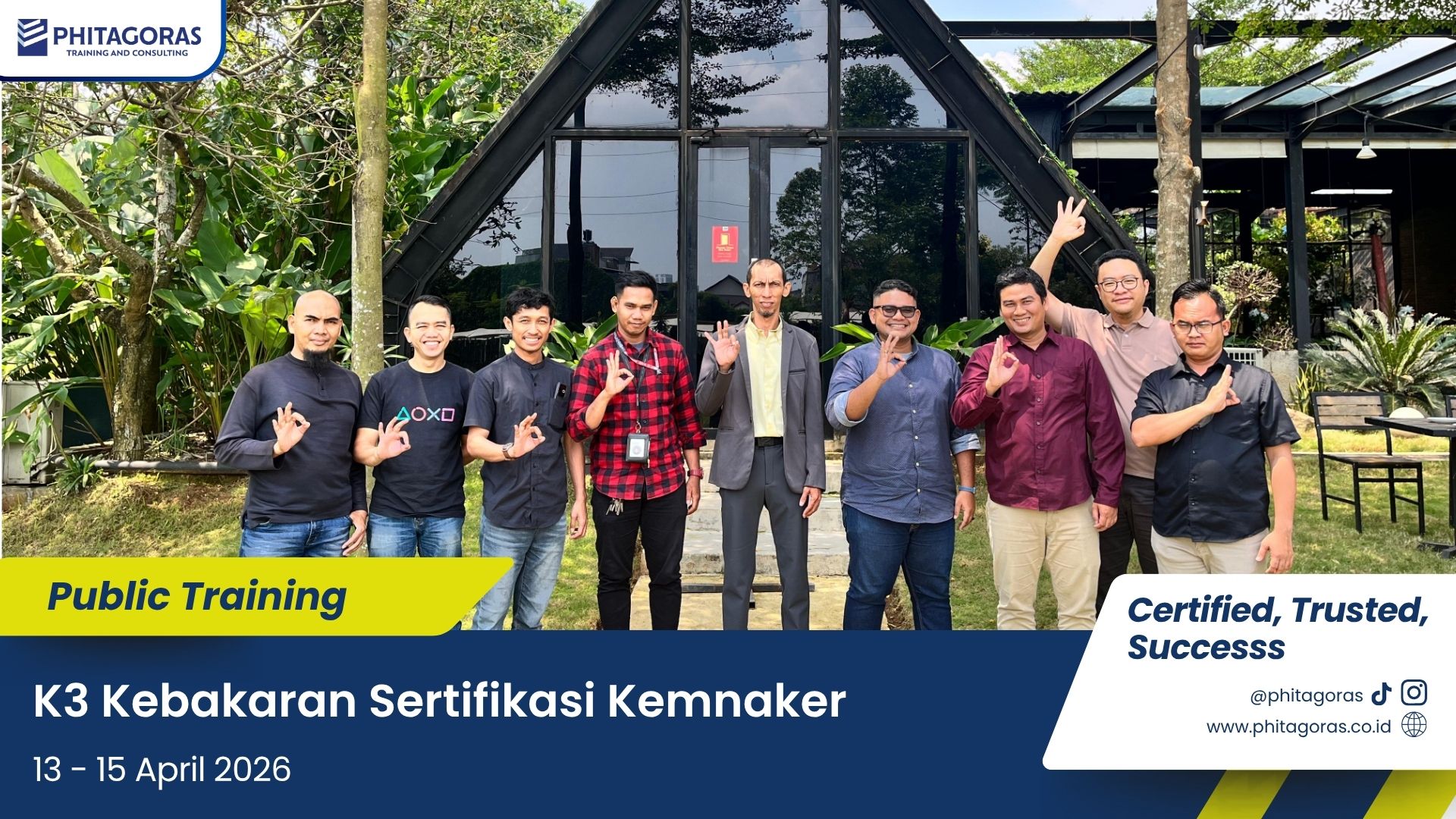 Foto Bersama Public Training K3 Kebakaran Sertifikasi Kemnaker 13-15 April 2026