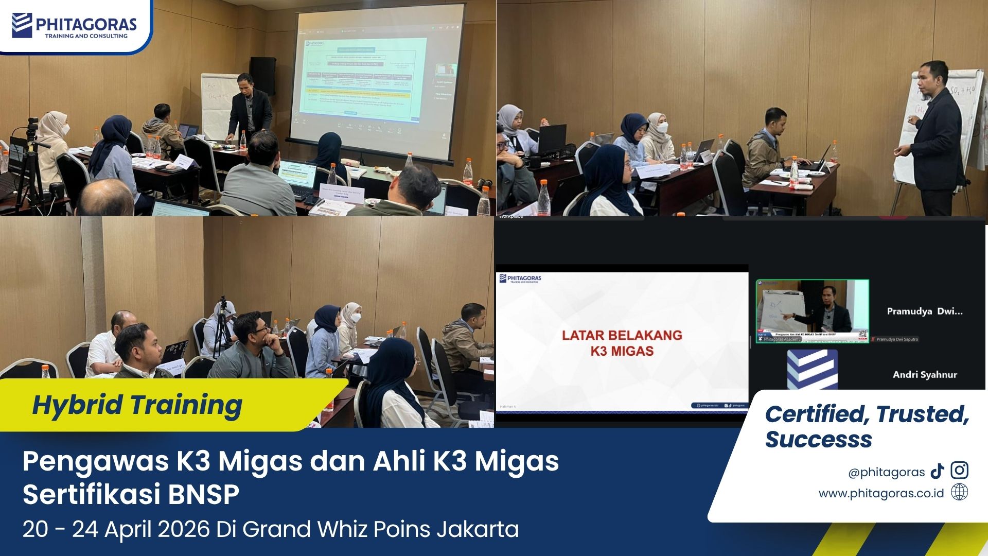 Foto Kegiatan Hybrid Training Pengawas K3 Migas dan Ahli K3 Migas Sertifikasi BNSP 20 - 24 April 2026 Di Grand Whiz Poins Jakarta