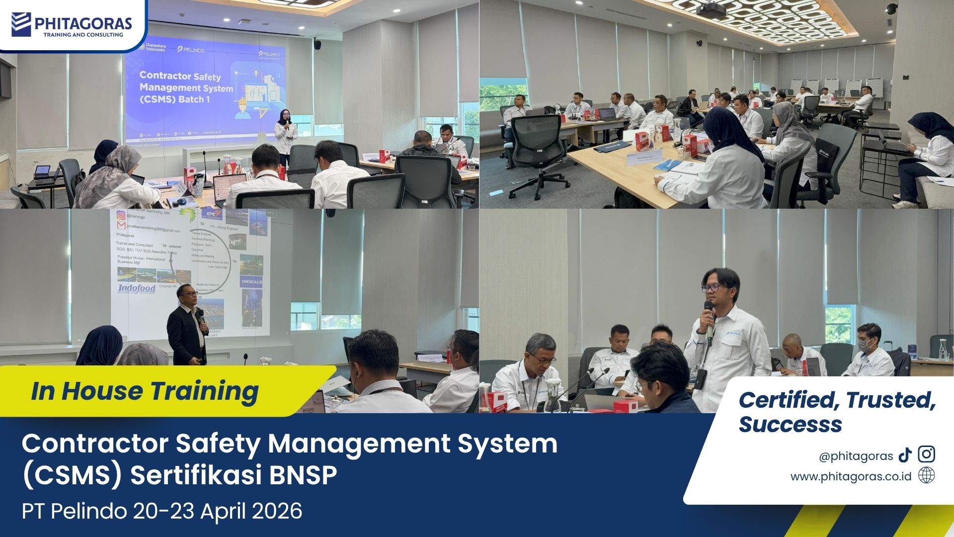 Foto Kegiatan In House Training Contractor Safety Management System (CSMS) Sertifikasi BNSP PT Pelindo 20-23 April 2026