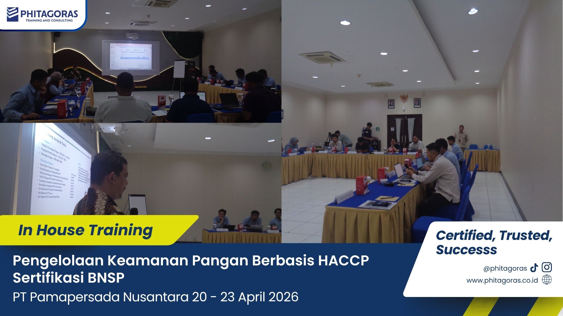 Foto Kegiatan In House Training Pengelolaan Keamanan Pangan Berbasis HACCP Sertifikasi BNSP - PT Pamapersada Nusantara 20 - 23 April 2026