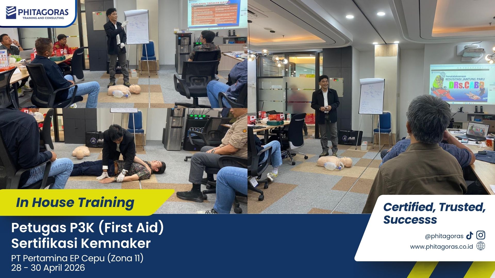 Foto Kegiatan In House Training Petugas P3K (First Aid) Kemnaker - PT Pertamina EP Cepu (Zona 11) 28 - 30 April 2026 (1)