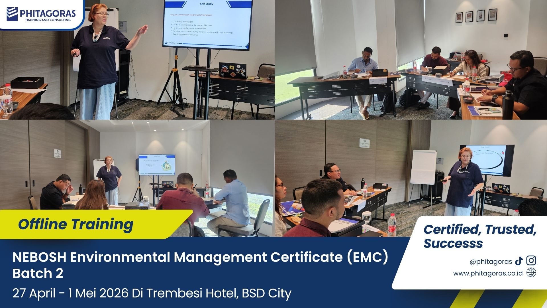Foto Kegiatan Offline Training NEBOSH Environmental Management Certificate (EMC) 27 April - 1 Mei 2026 (Batch 2) Di Trembesi Hotel, BSD City