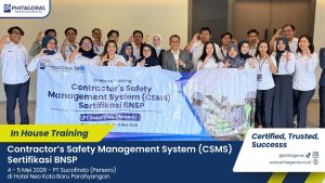 Foto Bersama In House Training Contractor’s Safety Management System (CSMS) Sertifikasi BNSP PT Sucofindo (Persero) 4 - 5 Mei 2026 di Hotel Neo Kota Baru Parahyangan