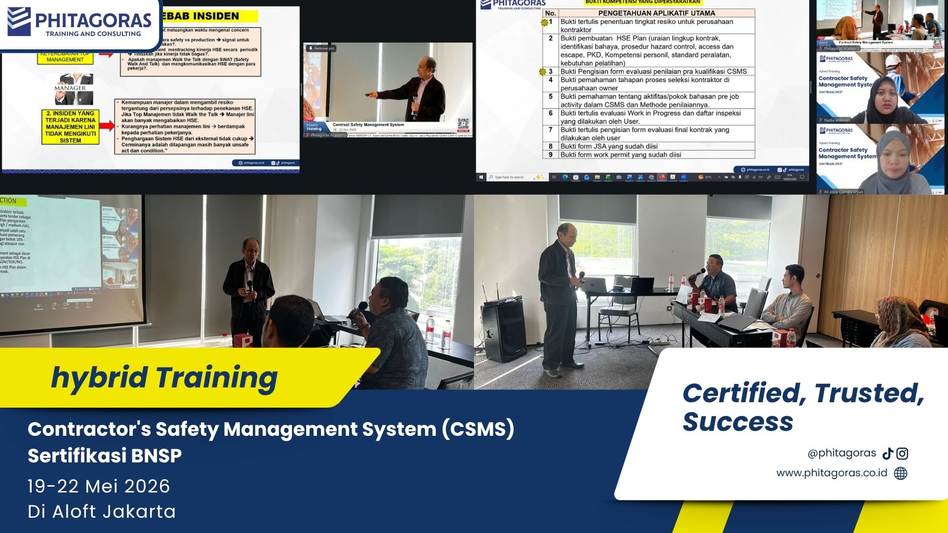 Foto Kegiatan Hybrid Training Contractor's Safety Management System (CSMS) Sertifikasi BNSP 19-22 Mei 2026 Di Aloft Jakarta