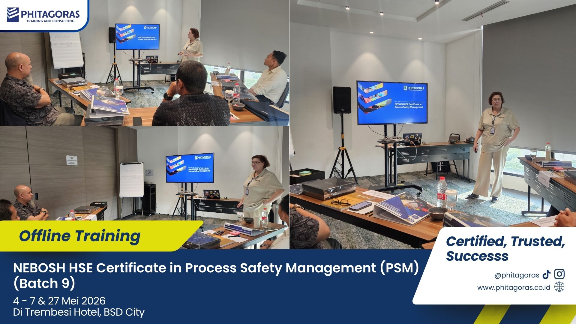 Foto Kegiatan Offline Training NEBOSH HSE Certificate in Process Safety Management (PSM) 4 - 7 & 27 Mei 2026 (Batch 9) Di Trembesi Hotel, BSD City