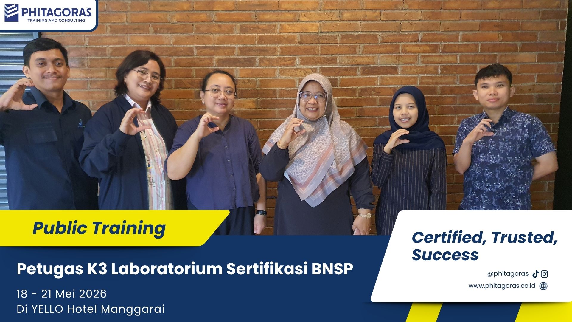 Foto Bersama Public Training Petugas K3 Laboratorium Sertifikasi BNSP 18 - 21 Mei 2026 (1)