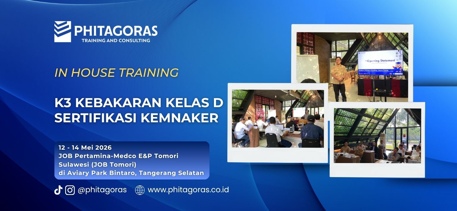 In House Training K3 Kebakaran Kelas D Sertifikasi Kemnaker - JOB Pertamina-Medco E&P Tomori Sulawesi (JOB Tomori) 12 - 14 Mei 2026 di Aviary Park Bintaro, Tangerang Selatan