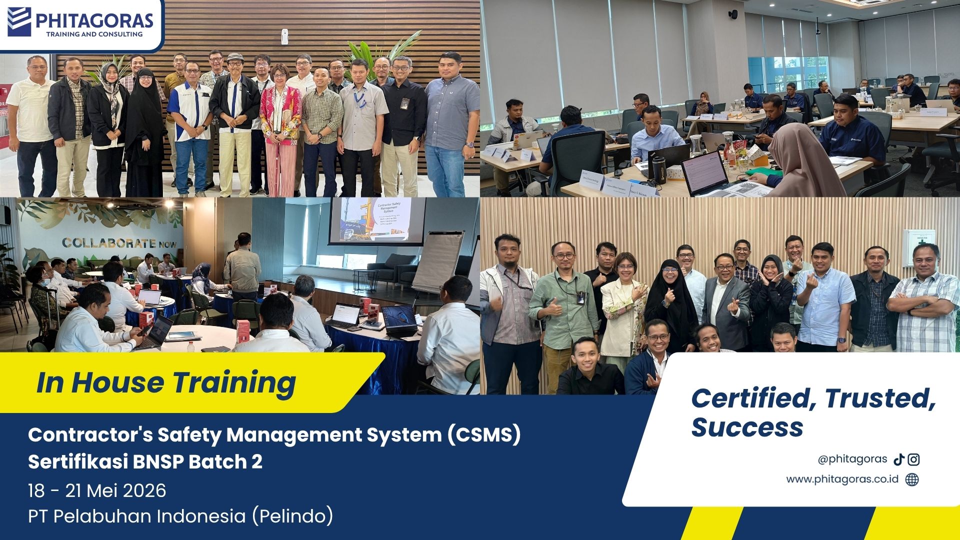 Foto Kegiatan In House Training Contractor's Safety Management System (CSMS) Sertifikasi BNSP - PT Pelabuhan Indonesia (Pelindo) Batch 2