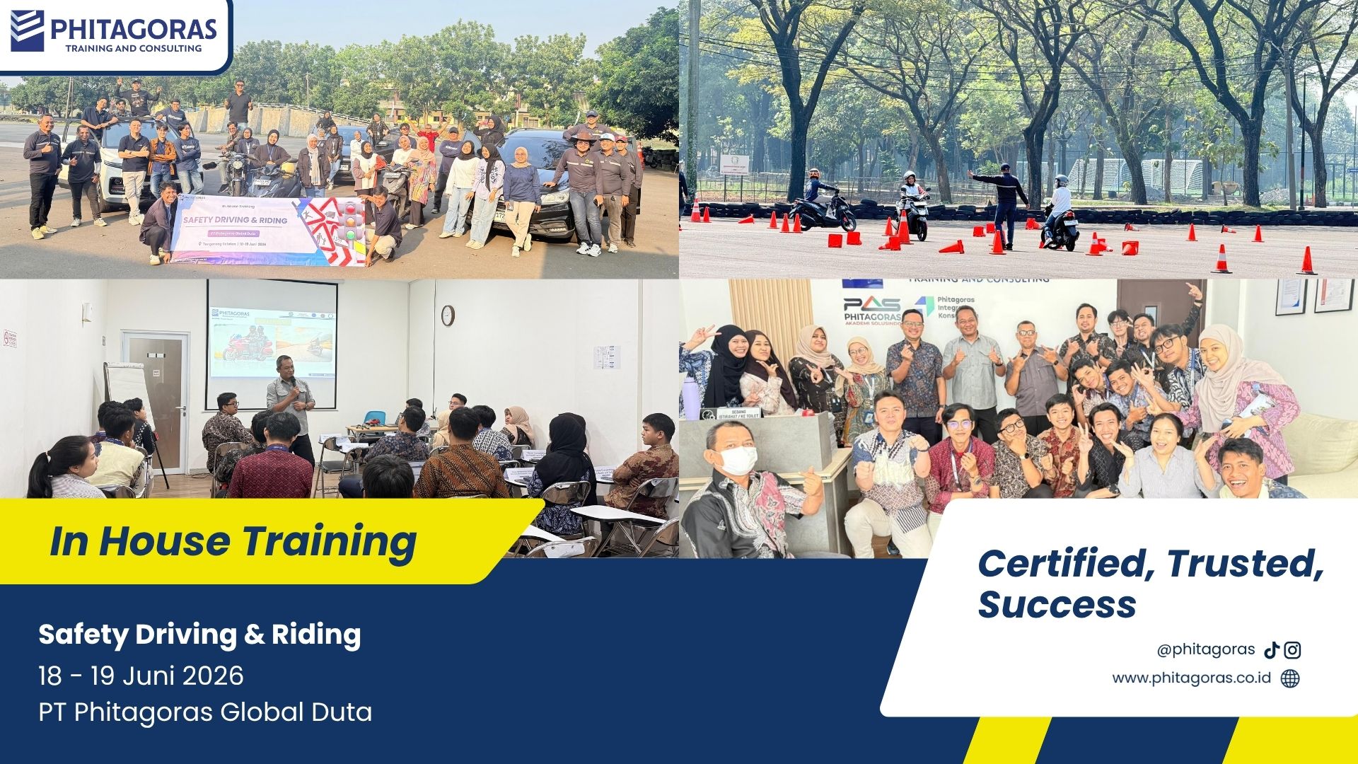 Foto bersama In House Training Safety Driving & Riding - PT Phitagoras Global Duta 18 - 19 Juni 2026