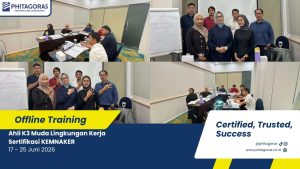 Foto bersama Offline Training Ahli K3 Muda Lingkungan Kerja Sertifikasi KEMNAKER 17 - 25 Juni 2026