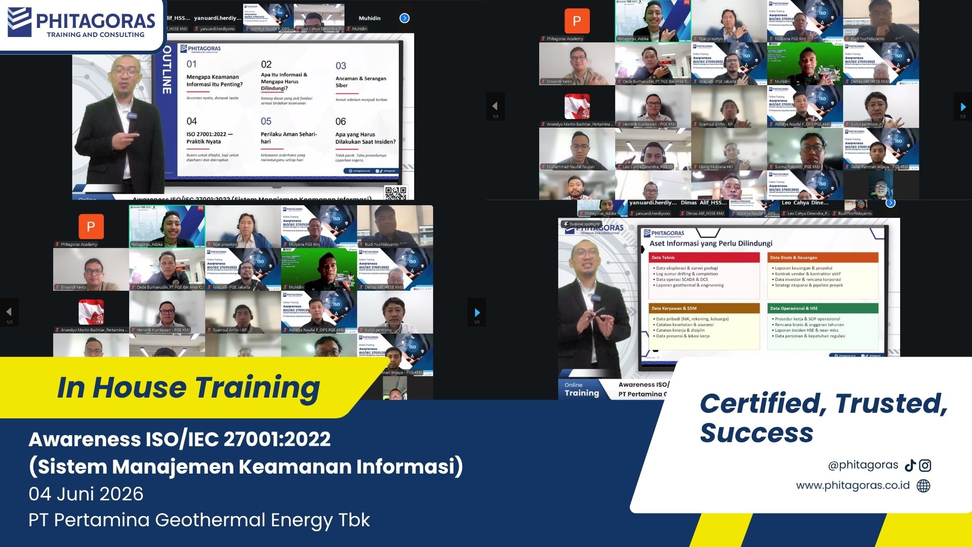 foto bersama In House Training Awareness ISOIEC 270012022 (Sistem Manajemen Keamanan Informasi) - PT Pertamina Geothermal Energy Tbk 04 Juni 2026